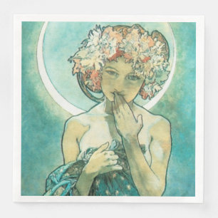 Alphonse Mucha Moonlight Clair De Lune Art Nouveau Serviette
