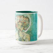 Alphonse Mucha Moonlight Clair De Lune Art Nouveau Zweifarbige Tasse (VorderseiteRechts)