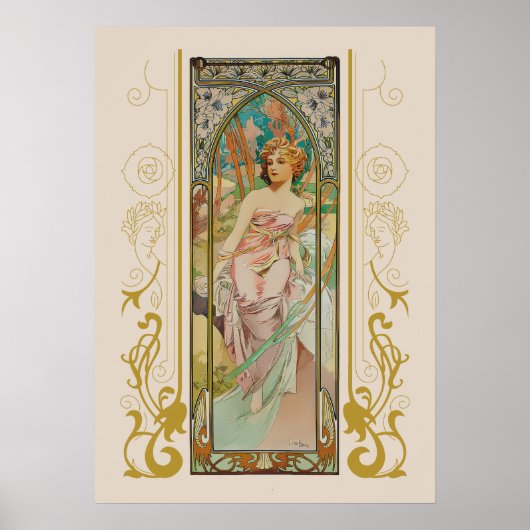 Alphonse Mucha - Morgen Erwachen Poster (Vorne)