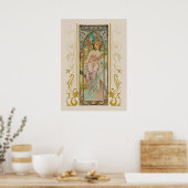 Alphonse Mucha - Morgen Erwachen Poster (Küche)