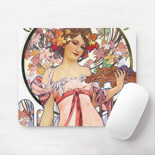 Alphonse Mucha Mousepad (Mit Mouse)