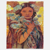 Alphonse Mucha - Native American Woman Fleecedecke (Vorderseite)