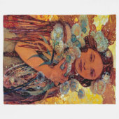 Alphonse Mucha - Native American Woman Fleecedecke (Vorderseite (Horizontal))