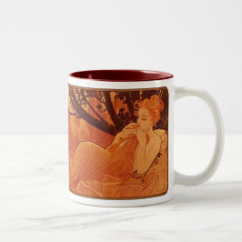 Alphonse Mucha Nouveau Reclining Lady Coffee Tasse