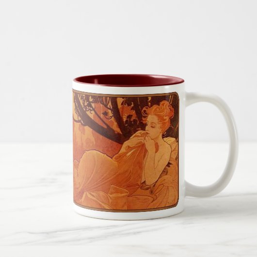 Alphonse Mucha Nouveau Reclining Lady Coffee Tasse (Rechts)
