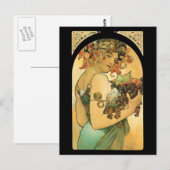 Alphonse Mucha ~ Obst ( 1897 ) Postkarte (Vorne/Hinten)