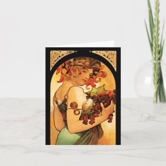 Alphonse Mucha Obstkarte Karte (Vorderseite)