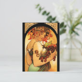 Alphonse Mucha Obstkarte Postkarte (Stehend Vorderseite)