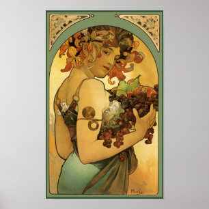 Alphonse Mucha Obstmalerei an der Grenze Poster