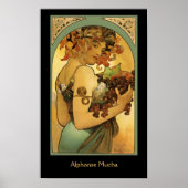 Alphonse Mucha Obstmalerei auf schwarz Poster (Vorne)