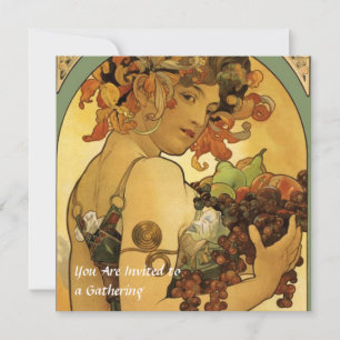 Alphonse Mucha Obstmalerei Einladung
