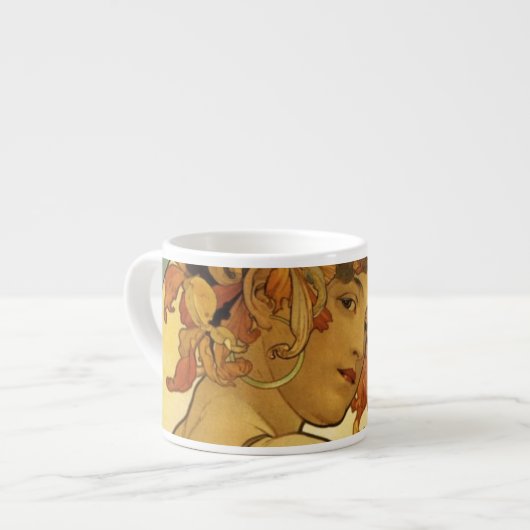 Alphonse Mucha Obstmalerei Espressotasse (Vorderseite Links)