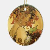 Alphonse Mucha Obstmalerei Keramik Ornament (Links)