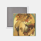 Alphonse Mucha Obstmalerei Magnet (Vorderseite/Rückseite)