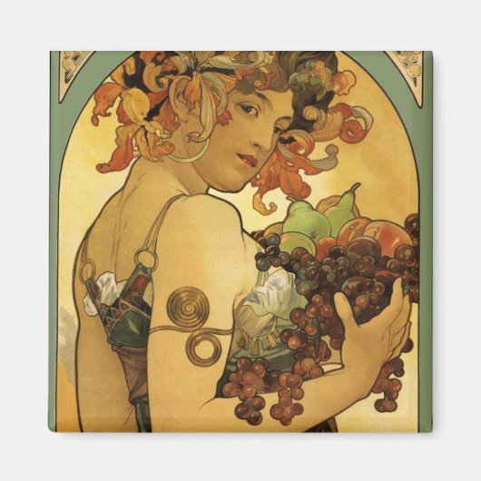 Alphonse Mucha Obstmalerei Magnet (Vorne)