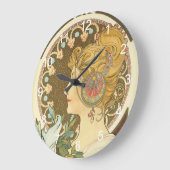 Alphonse Mucha Painting Große Wanduhr (Winkel)