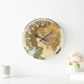 Alphonse Mucha Painting Große Wanduhr (Zuhause)