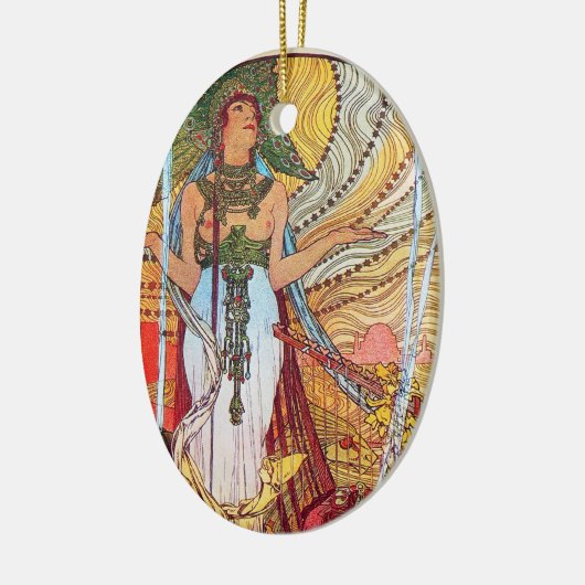 Alphonse Mucha Peacock Art Keramikornament (Links)