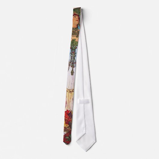 Alphonse Mucha Peacock Art Krawatte (Rückseite)