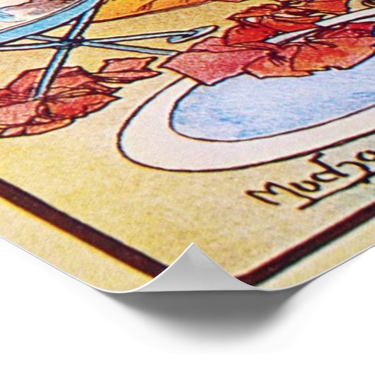 Alphonse Mucha Peacock Art Poster (Ecke)