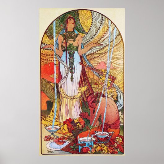 Alphonse Mucha Peacock Art Poster (Vorne)