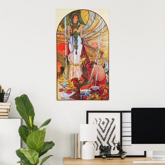 Alphonse Mucha Peacock Art Poster (Heimbüro)