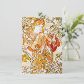 Alphonse Mucha - Peonies Dankeskarte (Stehend Vorderseite)