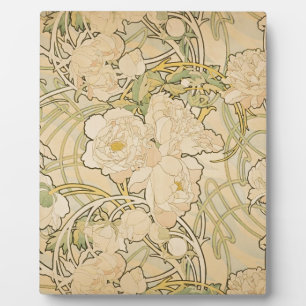 Alphonse Mucha Peonies Peony Rose Fawn 1897 Fotoplatte