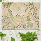 Alphonse Mucha Peonies Peony Rose Fawn 1897 Geschirrtuch (Gefaltet)