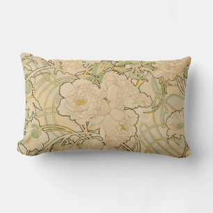 Alphonse Mucha Peonies Peony Rose Fawn 1897 Lendenkissen