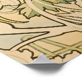 Alphonse Mucha Peonies Peony Rose Fawn 1897 Poster (Ecke)