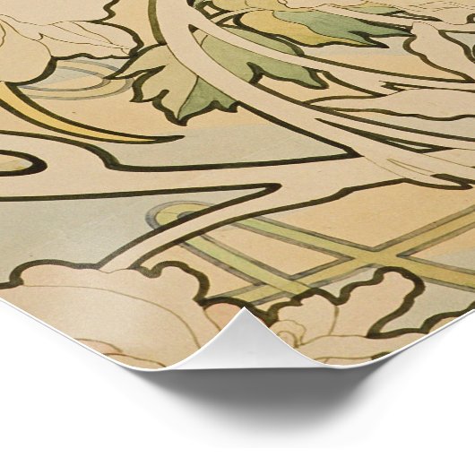 Alphonse Mucha - Peonies Poster (Ecke)