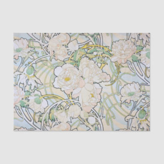 Alphonse Mucha Peonies Seidenpapier