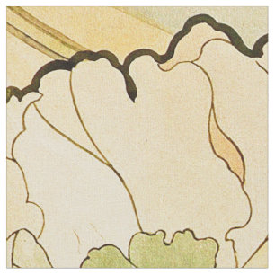 Alphonse Mucha - Peonies Stoff