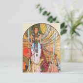 Alphonse Mucha Pfau Kunst Postkarte (Stehend Vorderseite)