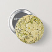 Alphonse Mucha Pfingstrosen Art Nouveau Blumenmust Button (Vorne & Hinten)