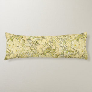 Alphonse Mucha Pfingstrosen Art Nouveau Blumenmust Seitenschläferkissen