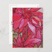 Alphonse Mucha Poinsettias Christmas Postcards Feiertagspostkarte (Vorne/Hinten)