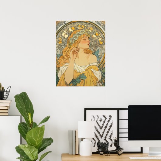 Alphonse Mucha Poster (Heimbüro)