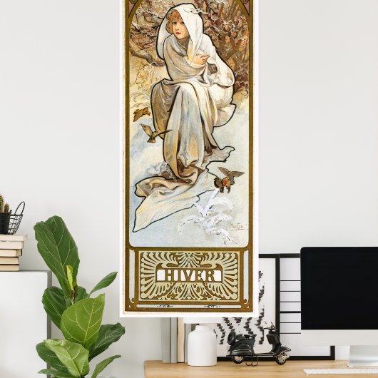 Alphonse Mucha Poster (Heimbüro)