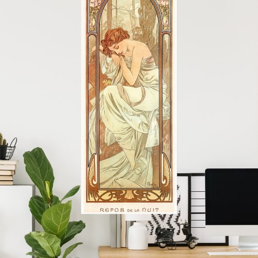 Alphonse Mucha Poster (Heimbüro)
