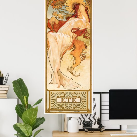 Alphonse Mucha Poster (Heimbüro)