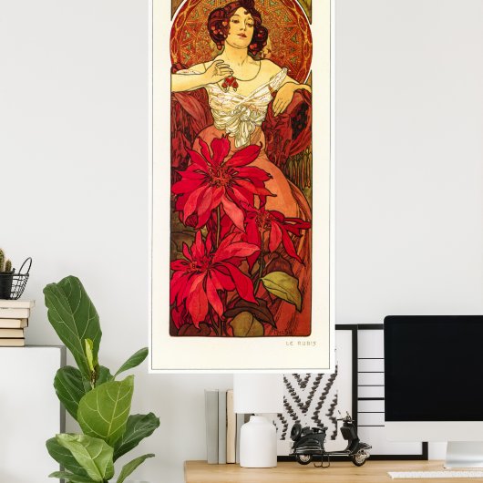 Alphonse Mucha Poster (Heimbüro)