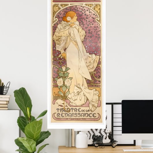 Alphonse Mucha Poster (Heimbüro)