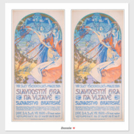 Alphonse Mucha Poster für das Sokol Festival (1926 Aufkleber