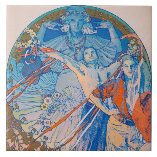 Alphonse Mucha Poster für das Sokol Festival (1926 Fliese (Vorderseite)
