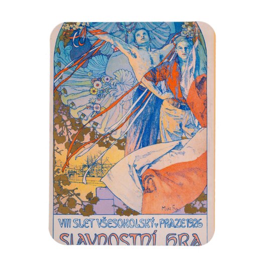 Alphonse Mucha Poster für das Sokol Festival (1926 Magnet (Vertikal)