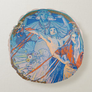Alphonse Mucha Poster für das Sokol Festival (1926 Rundes Kissen