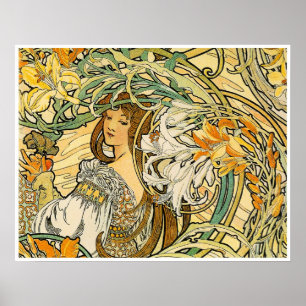 Alphonse Mucha Poster: Sprache der Blume Poster