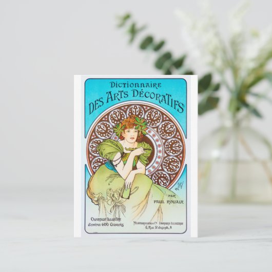 Alphonse Mucha Postkarte (Stehend Vorderseite)
